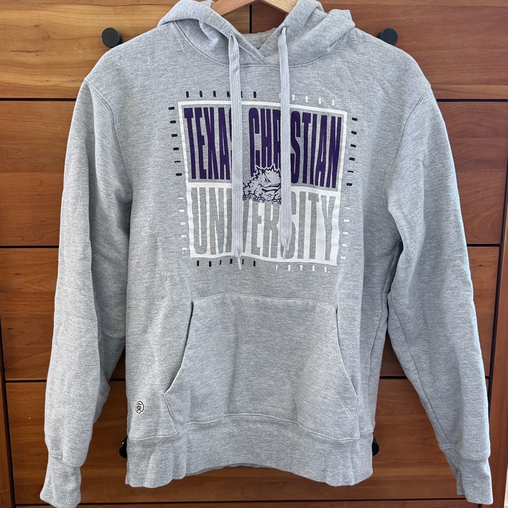 Fall Rush Texas Christian University Gray Hoodie - Men's Pullover Sweatshirt